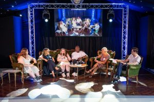 Our five panellists on the night, along with our Youth Trustee as host.